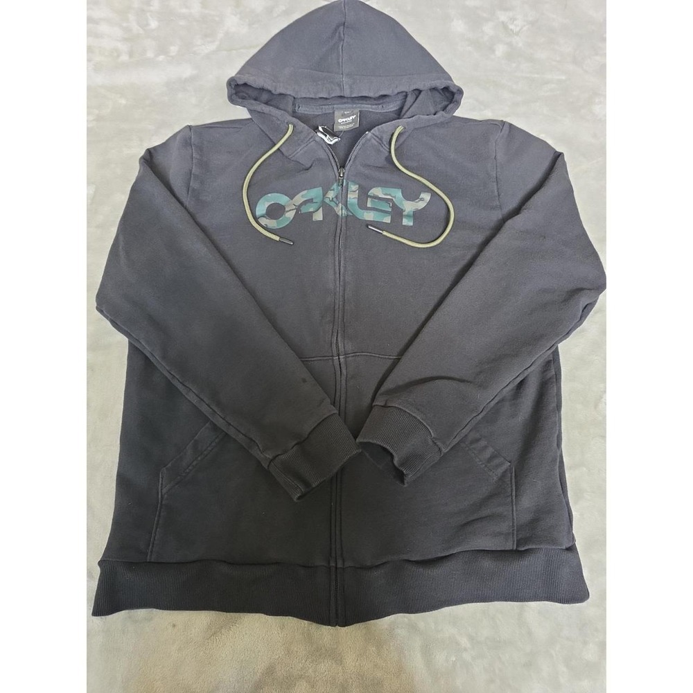 OAKLEY Full Zip Hoodie Size XL Men's Camo Logo‎ Grunge